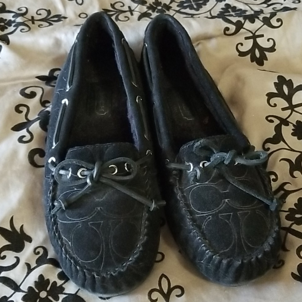 Coach black suede loafers size 7